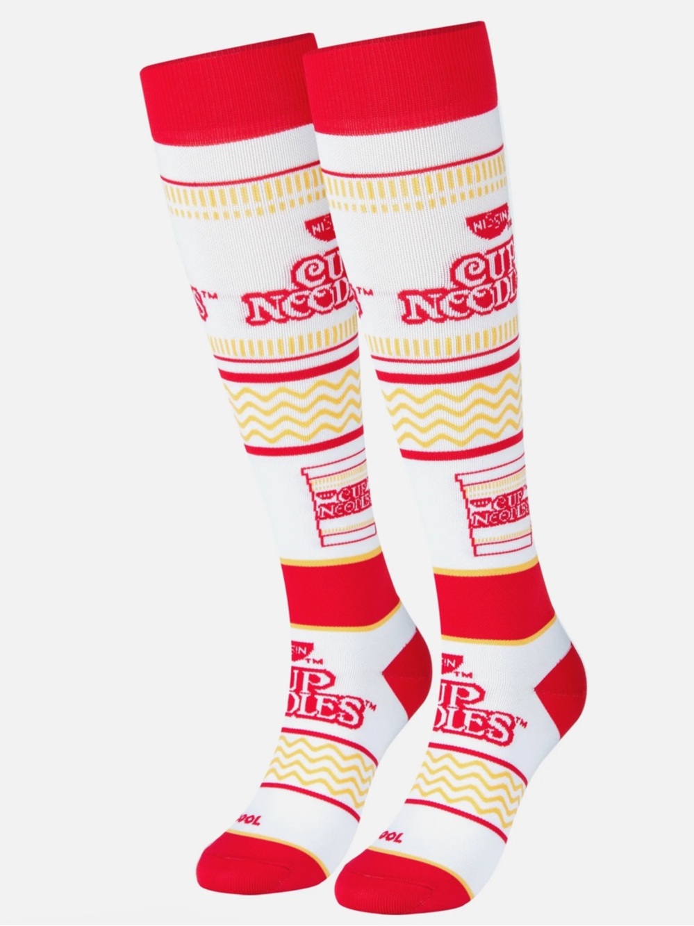 Cup Noodles Red & White Knee-High Athletic Socks